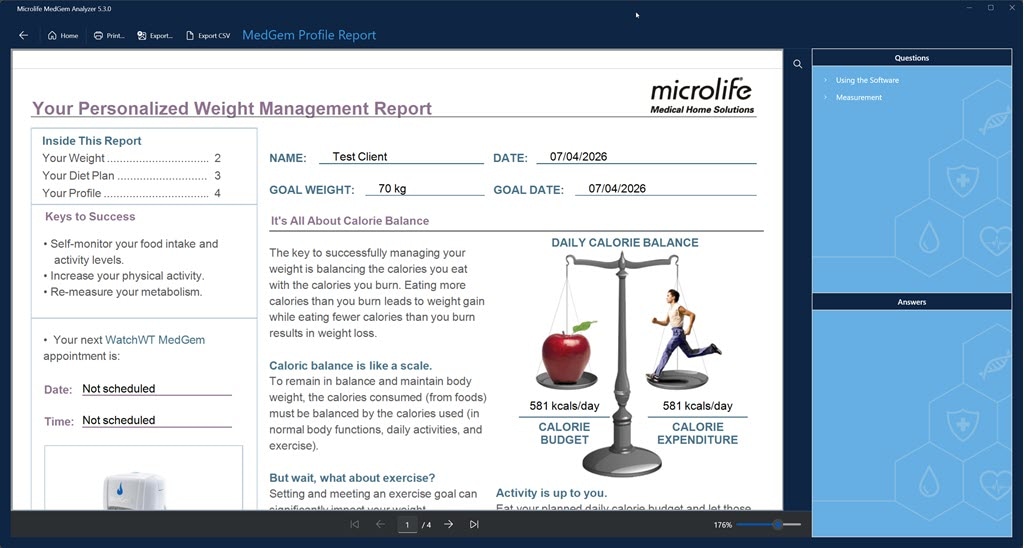 Create a Profile Report PDF for the patient.